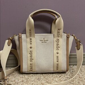 Kate Spade Cream and Tan Mini Tote Bag